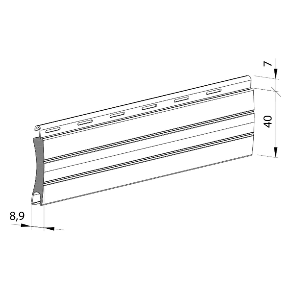 Aluminium roller shutter profile filled with CFC-free foam