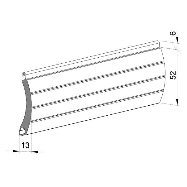 Profil roletowy aluminiowy wypełniony pianką poliuretanową, bezfreonową