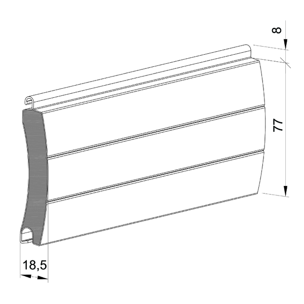 Aluminium gate profile filled with CFC-free foam